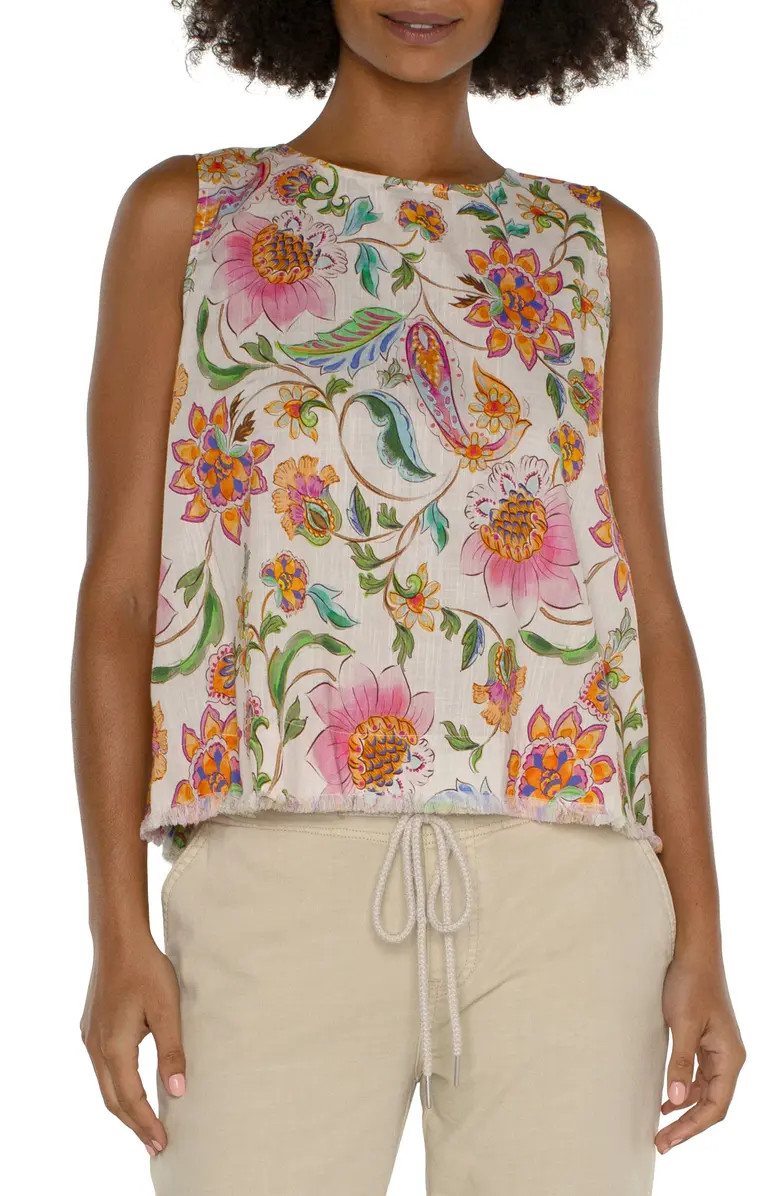Floral Sleeveless Back Button Top | Nordstrom