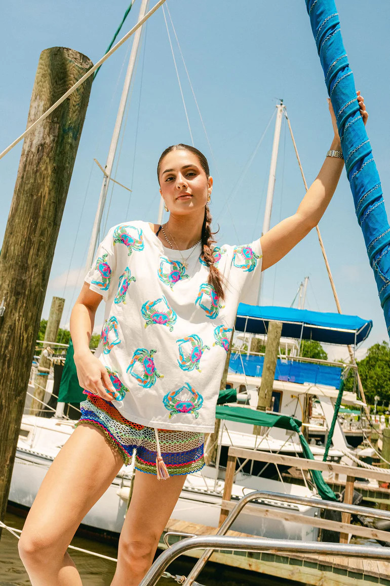 Licensed- White 'LSU' Helmet All Over Top | Queen of Sparkles