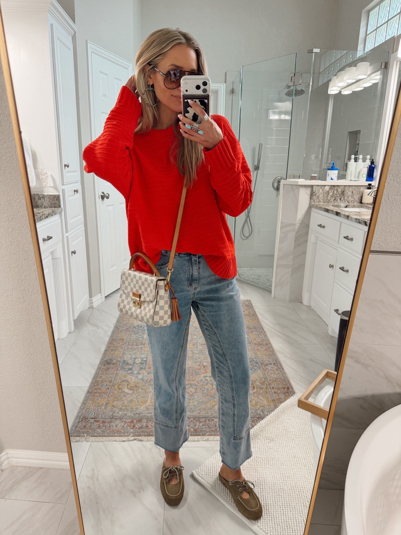 Top : size XL / I sized up for a boho fit 

Pants: these look identical to the FP ones for a fraction of the cost & I actually prefer these ones! 

The shoes and bag are a little spendy, but worth it for the outfit to look put together! 

#LTKgrwm #LTKmomlife #LTKdayinmylife