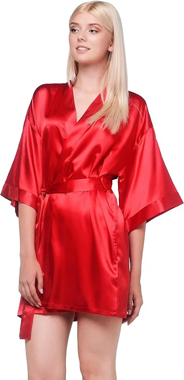 Turquaz Women's Satin Kimono Robes for Women - Spa Wedding & Bridal Robes | Amazon (US)