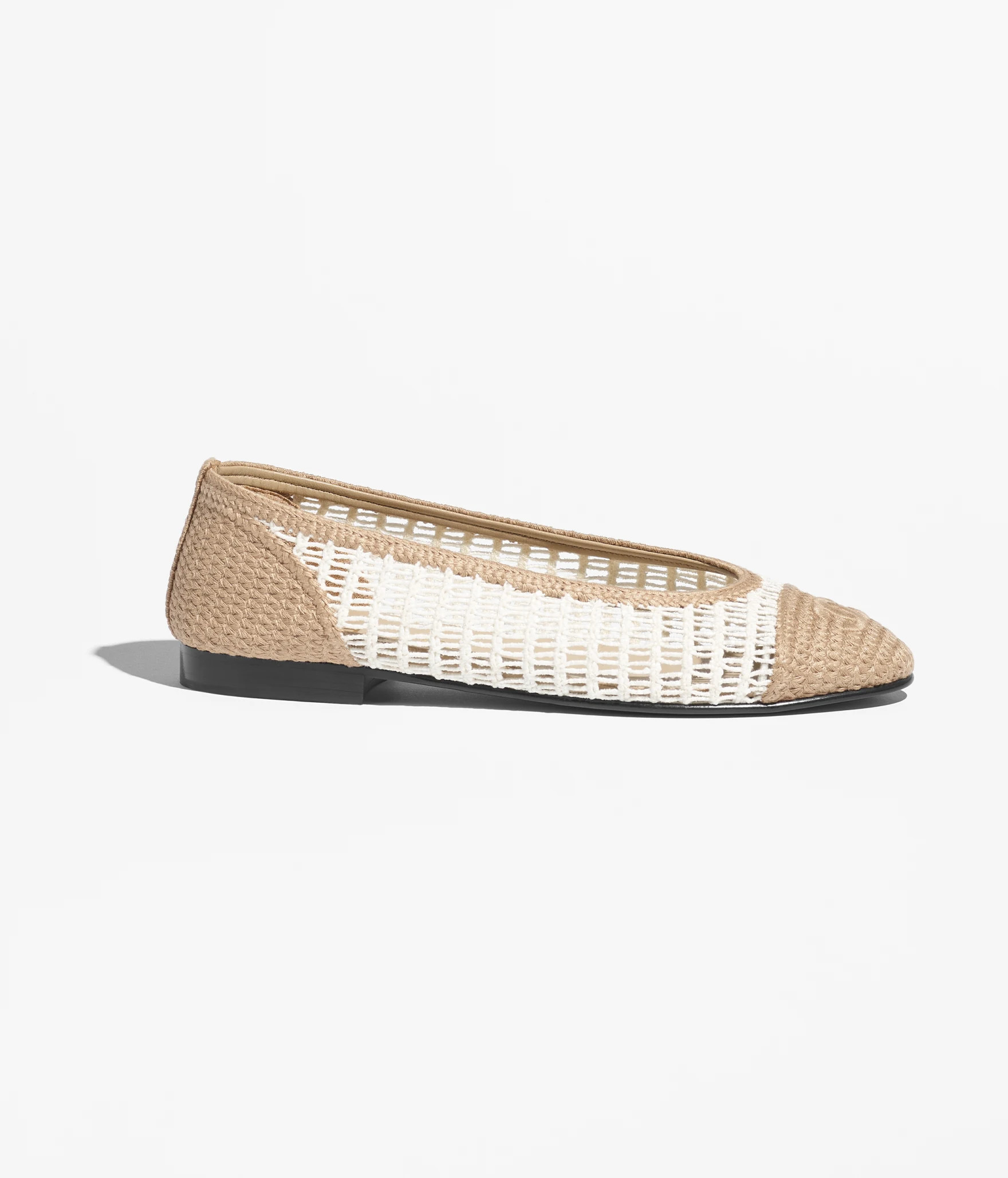 Ballet flats - Raffia, white & beige — Fashion | CHANEL | Chanel, Inc. (US)