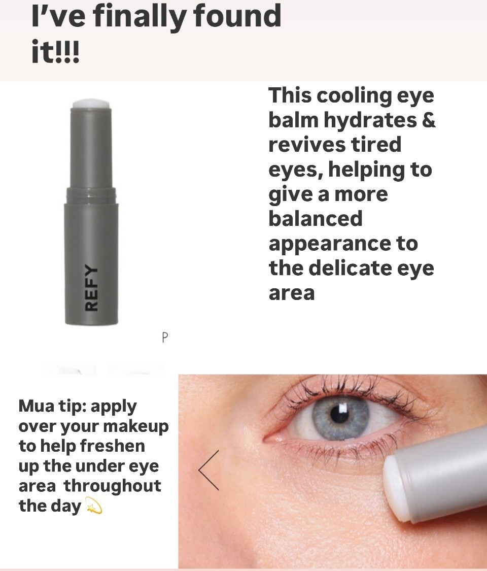 This cooling eye balm hydrates & revives tired eyes, helping to give a more balanced appearance to the delicate eye area

Mua tip: apply over your makeup to help freshen up the under eye area throughout the day 💫

#LTKCyberWeek #LTKbeauty #LTKgiftguide