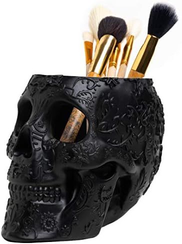 Skull Makeup Brush and Pen Holder Extra Large, Strong Resin Extra Large Halloween By The Wine Sav... | Amazon (US)