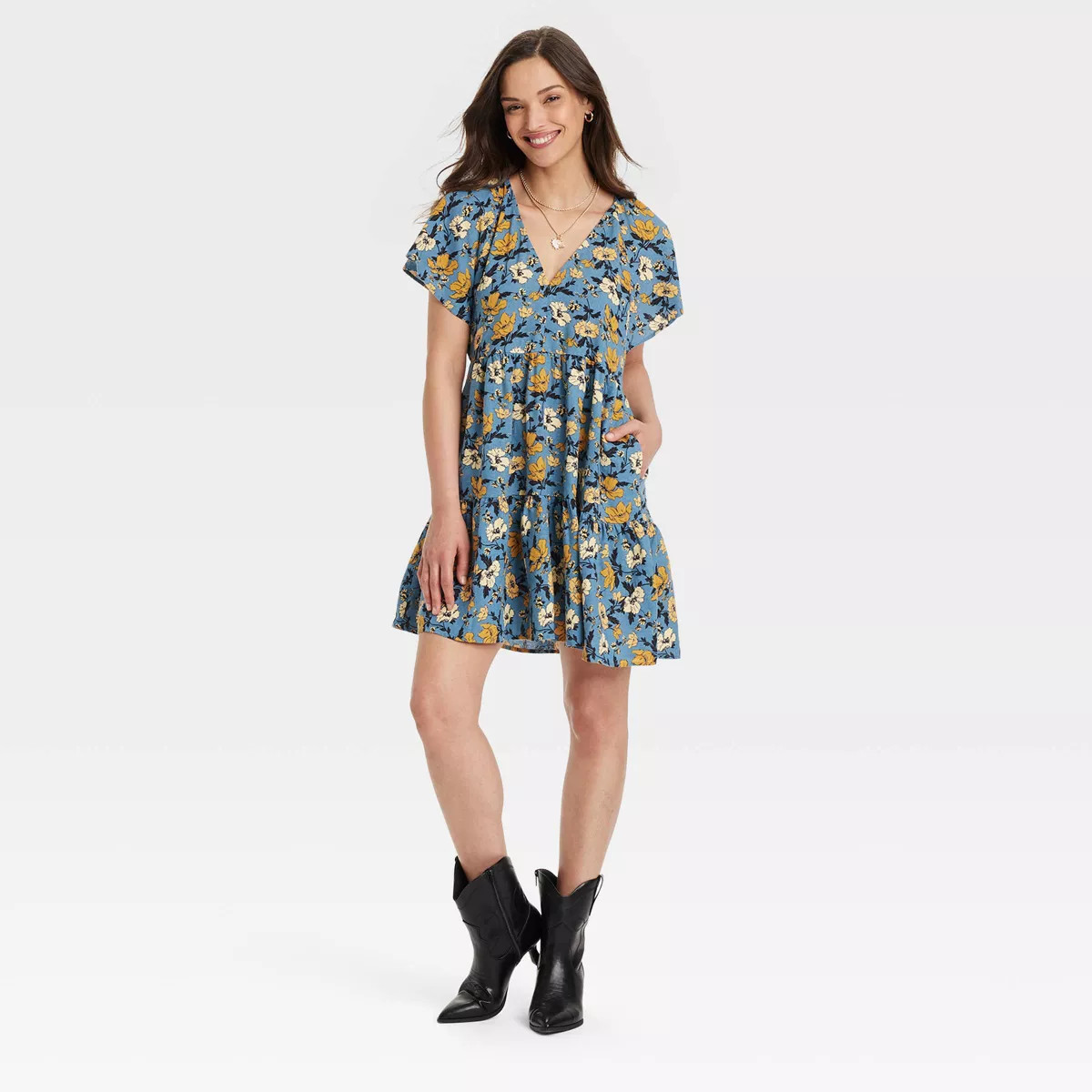 Women's Flutter Short Sleeve Mini Skater Dress - Universal Thread™ | Target