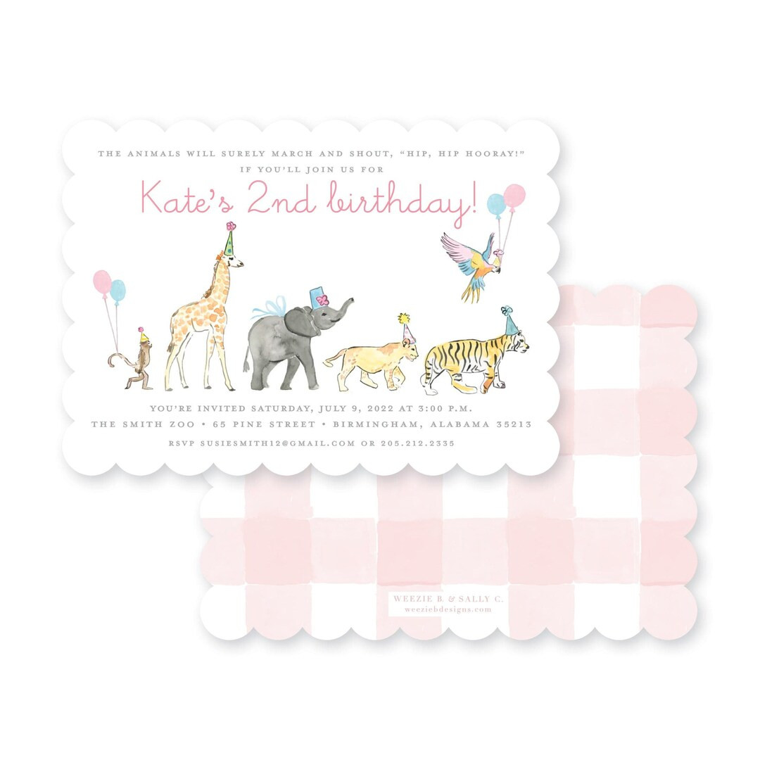 Wild About Zoo Birthday Invitation / Classic / Baby / Blue / Pink / Kids / Girl / Boy / Invitatio... | Etsy (US)