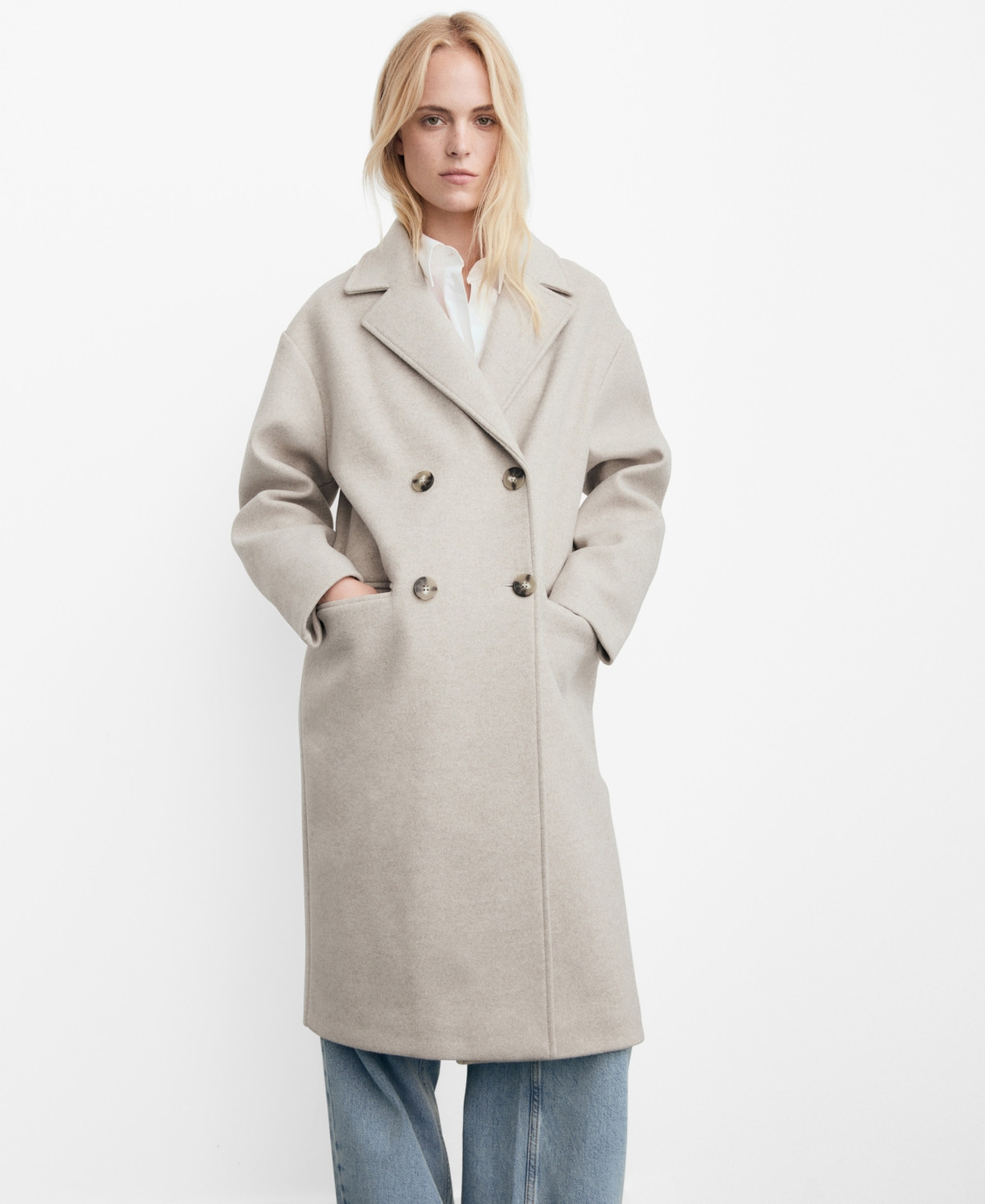 Mango Women's Double-Breasted Midi Coat - Medium Brown | Macy's