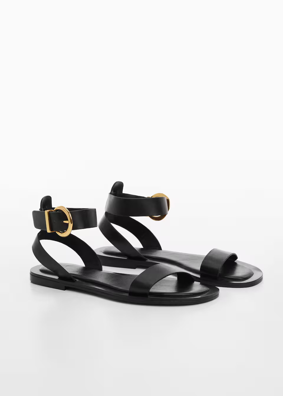 Leather straps sandals -  Women | Mango USA | MANGO (US)