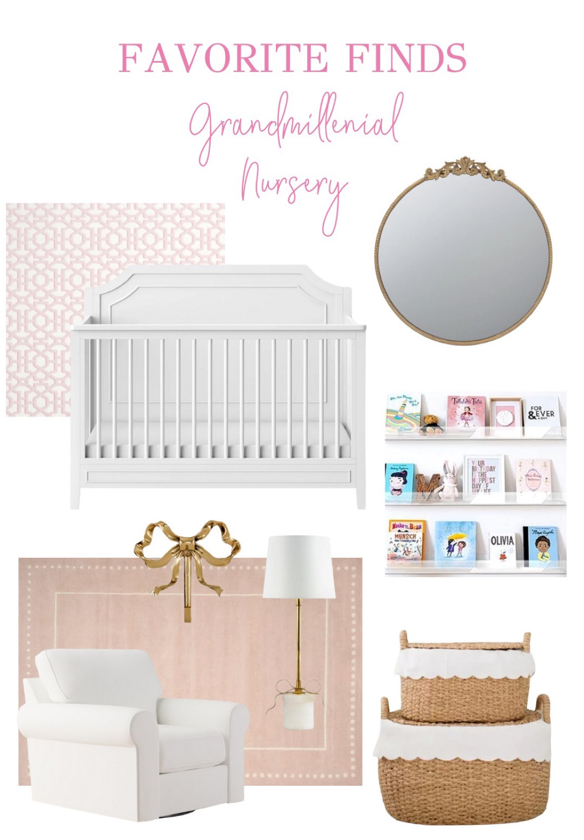 Grandmillenial Pink Bow Nursery Inspiration 

#grandmillenial #gransmillenialdecor #grandmillenialstyle #nursery #nurserydecor #nurserystyle 

#LTKBump #LTKBaby #LTKHome