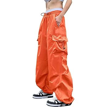 Cargo Pants Women Baggy Parachute Pants Woman Mutil Pockets Loose Fit Y2K Casual Pants for Women | Amazon (US)