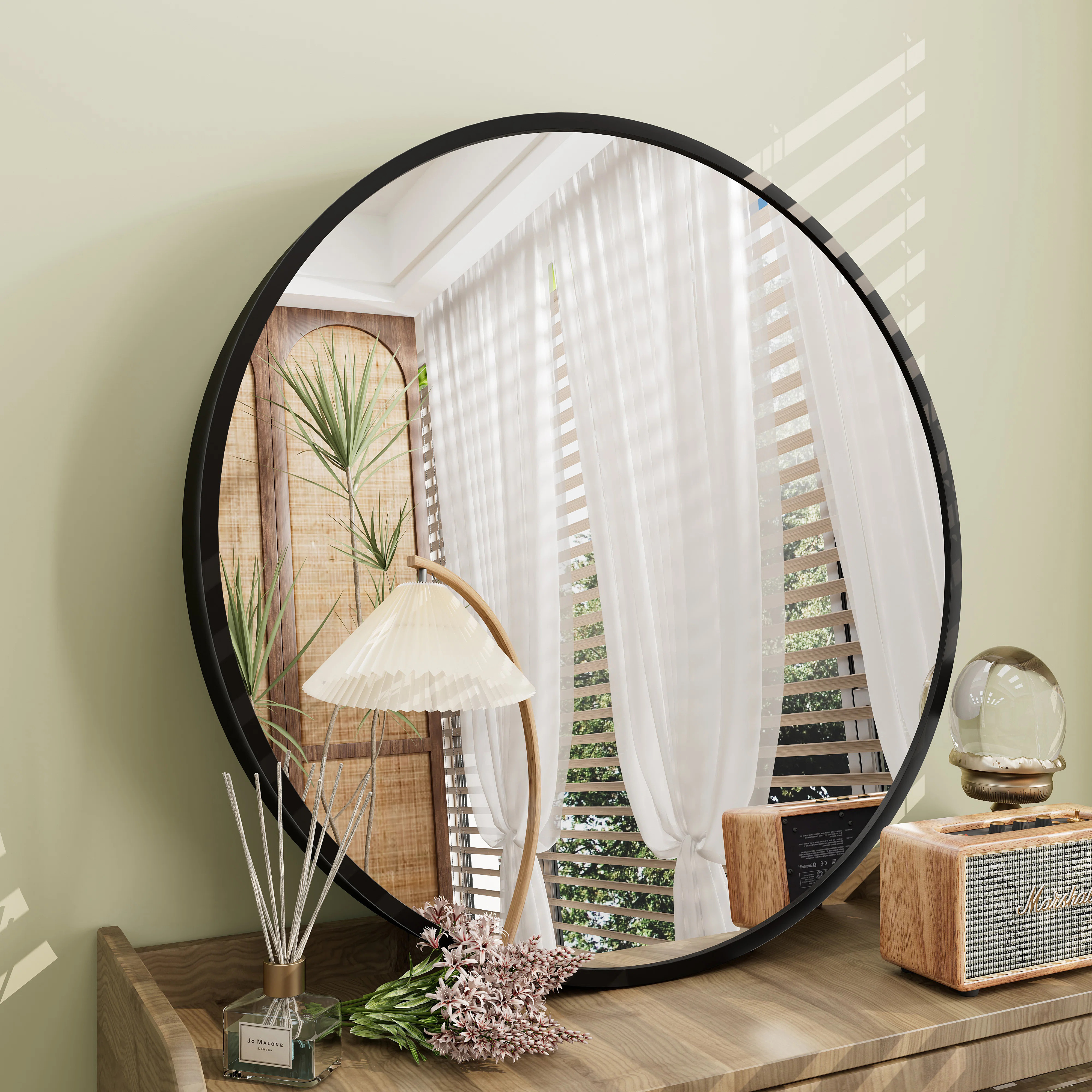 Amara Tempered Glass and Aluminum Alloy Framed French Cleat Mounted Wall Mirror | Wayfair North America