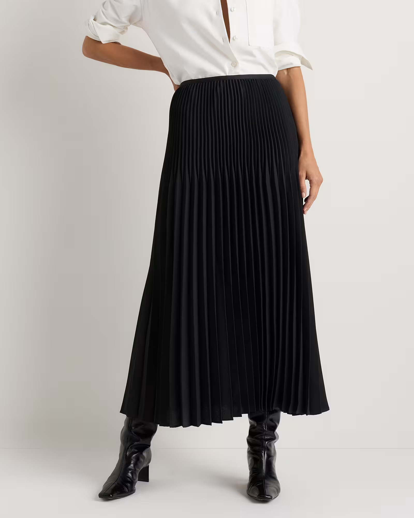 Pleated Matte Midi Skirt | Quince