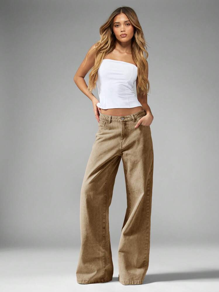 MISSGUIDED High Waisted Wide Leg Jeans In Classic Retro Style | SHEIN