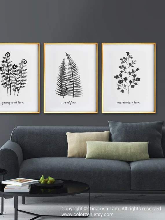 Fern Botanical Print Set of 3 Prints Fern Watercolor Print | Etsy | Etsy (US)