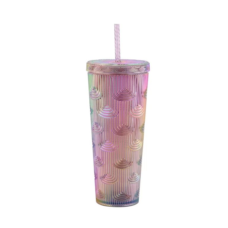 Mainstays 26 ounce Arch Textured Double Wall Tumbler, Purple | Walmart (US)
