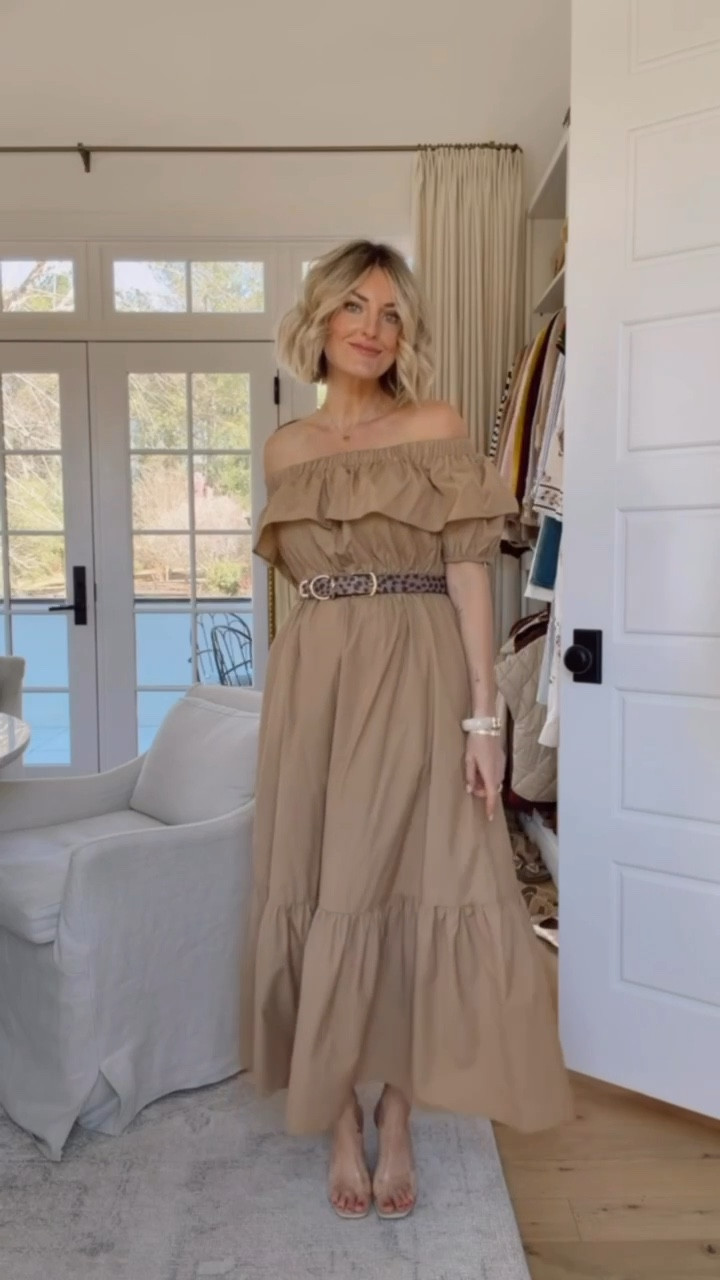 This dress is on major sale - it’s $50 today ONLY! Love the off-the-shoulder with the ruffle detail! I styled this with a belt, but you also could it wear it without! This would be a pretty option for family photos! Wearing XS!

Loverly Grey, family photos, spring dress, spring outfit 

#LTKSeasonal #LTKSaleAlert