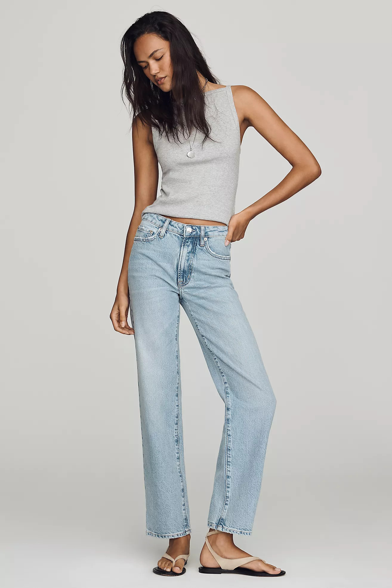 Pistola Aleks Mid-Rise Straight-Leg Jeans | Anthropologie (US)