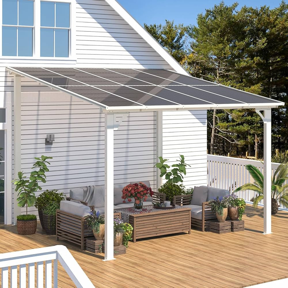 AECOJOY 10' x 10' Pergola Gazebo in White, Small Wall Mounted Pergolas and Gazebos on Clearance, ... | Amazon (US)
