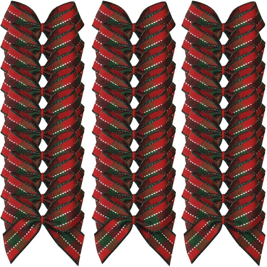 1.2-Inch Mini Bows for Crafts Ribbon Bows for Christmas Packing Garments Ornament Applique Sewing... | Amazon (US)