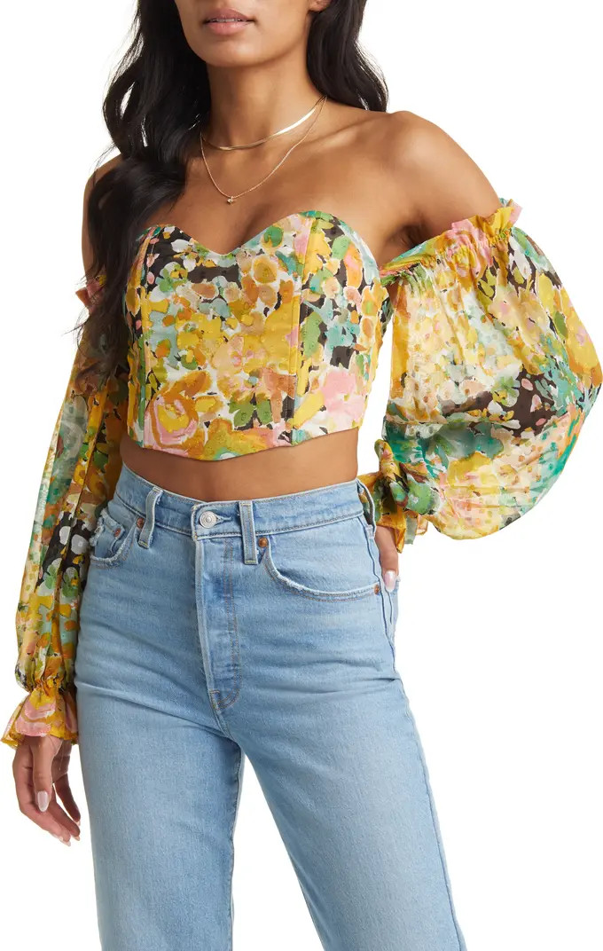VICI Collection Off the Shoulder Corset Crop Top | Nordstrom | Nordstrom