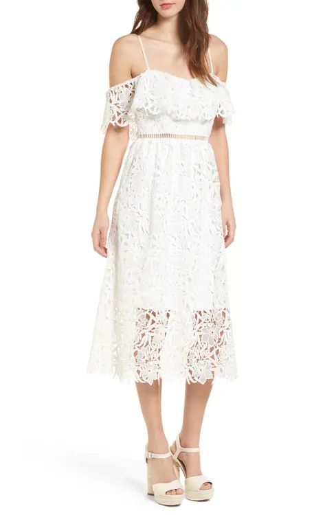 ASTR the Label Lace Off the Shoulder Midi Dress | Nordstrom