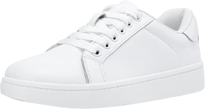 Vepose Womens' 8003L Fashion Sneakers, Leather Casual Lace Up Walking Shoes | Amazon (US)