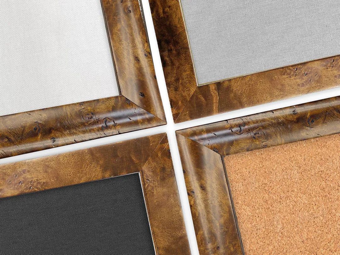 Caramel Burl Wood Bulletin Boards Corkboard Fabric Framed Picture Frame Brown Classic Library Hom... | Etsy (US)