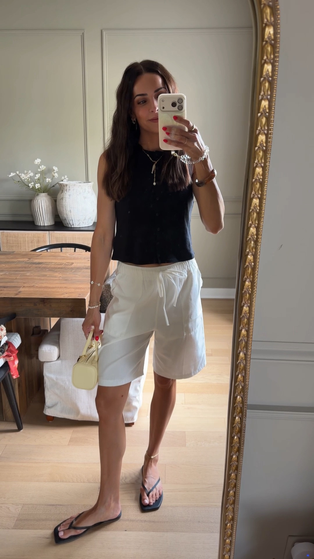 Ootd! 💛
Tank: true to size (S)
Shorts: true to size (S) 
Flip flops: size up for half sizes 

Long white shorts / late summer outfits / amazon fashion summer / butter yellow bag / @Freja New York @SEZANE @Thatch Jewelry

#LTKootd #LTKSaleAlert #LTKSeasonal