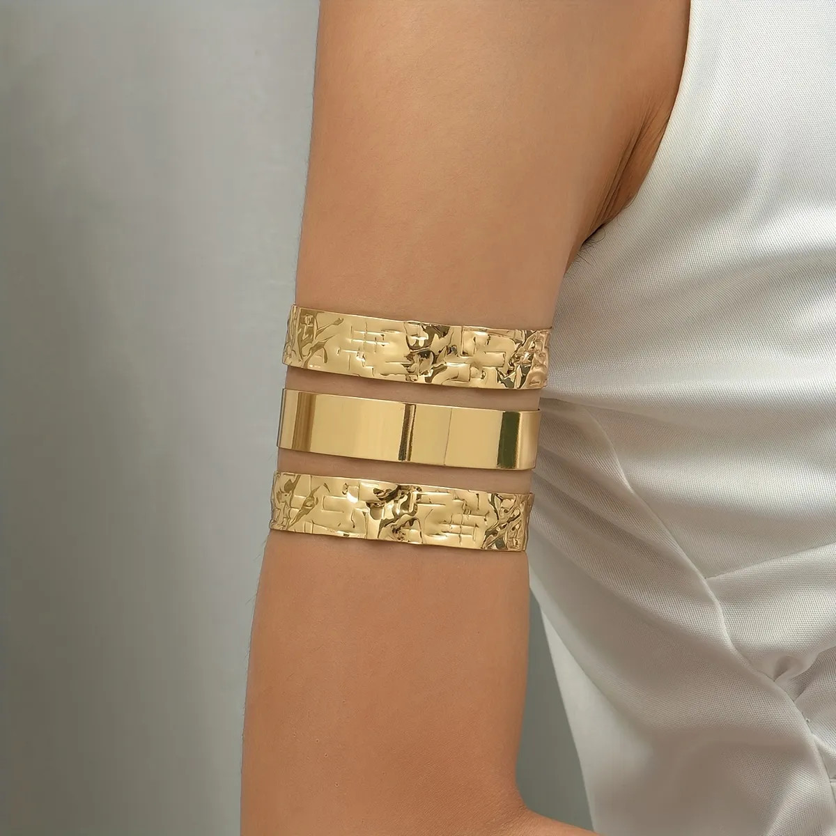 Gorgeous Golden Arm Bangle 18K Gold Plated Alloy Arm Arm Jewelry Decor | Temu Affiliate Program