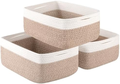 OIASKET Storage Baskets for Organizing 3 Pack, Woven Baskets for Shelves, | Closet Organizer Bins... | Amazon (US)