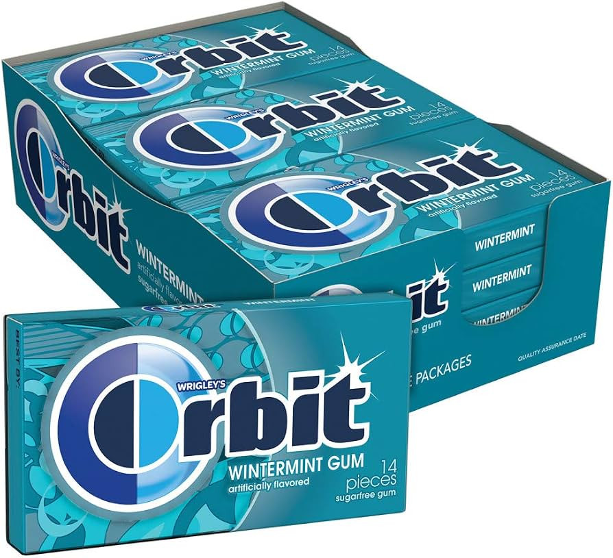 (12 Pack) ORBIT Gum Wintermint Sugar Free Spring Break Chewing Gum Bulk Spring Break Travel Acces... | Amazon (US)