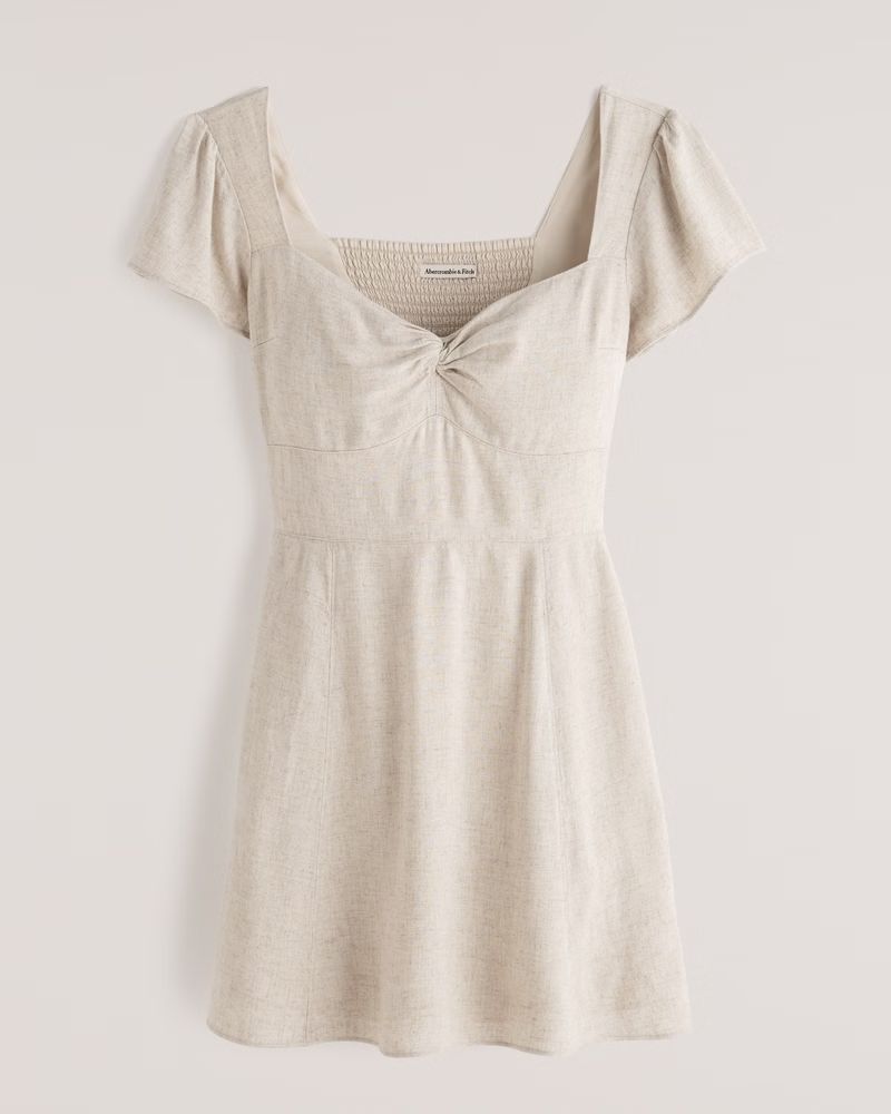 Knot-Front Mini Dress | Abercrombie & Fitch (US)