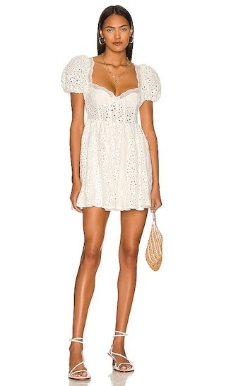For Love & Lemons Becca Mini Dress in White. - size M | Revolve Clothing (Global)