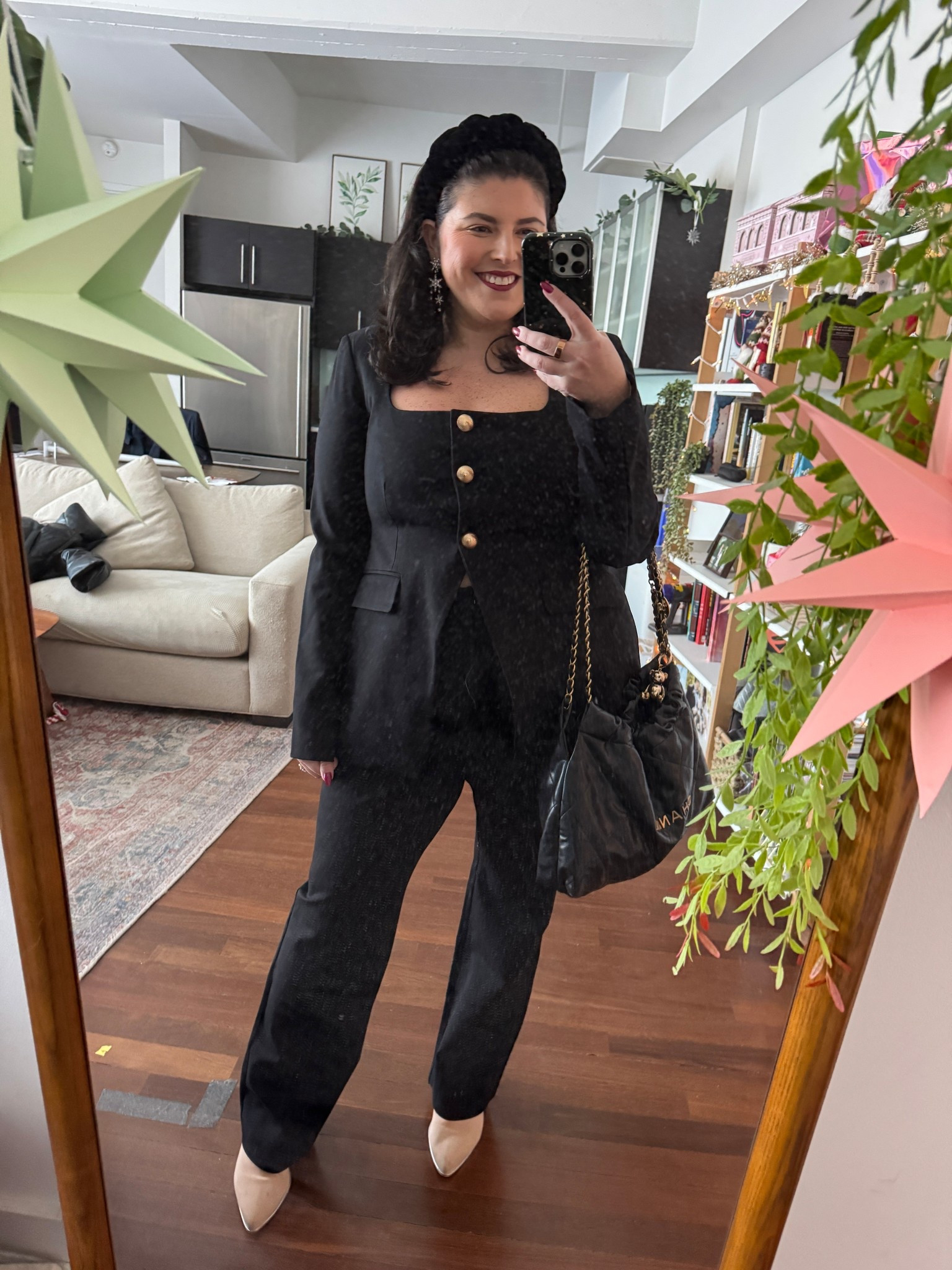 Work event outfit! Love this black blazer - it cinches your waist and flows out at the bottom. I got the pants tailored to be shorter and I’m 5’5! I’m wearing a 1x in the blazer and a size 18 in the pants  

#LTKWorkwear #LTKPlusSize #LTKootd