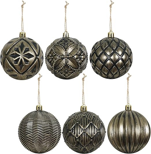XmasExp Vintage Rustic Christmas Ball Ornaments Sets, 3.15" Plastic Farmhouse Distressed Christma... | Amazon (US)