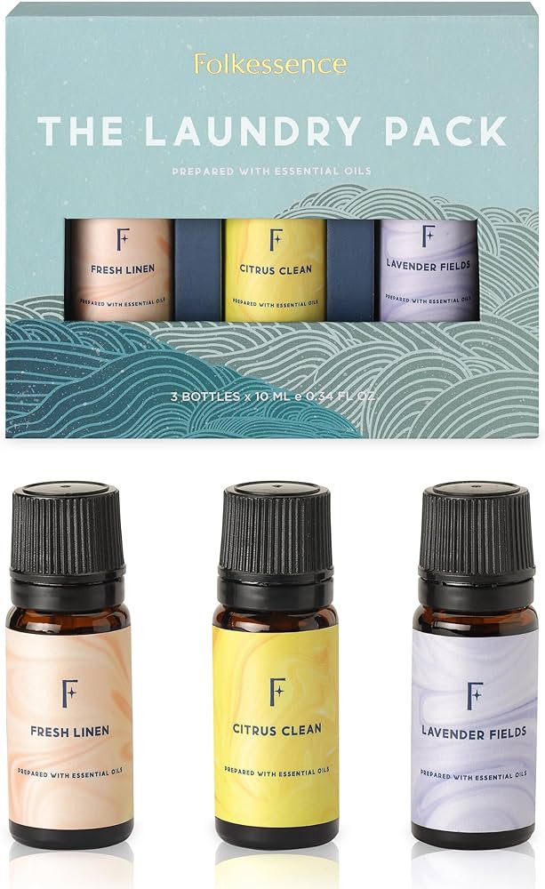 Folkulture Laundry Collection Essential Oils Set, Pack of 3 Pure Essential Oil for Diffuser for H... | Amazon (US)