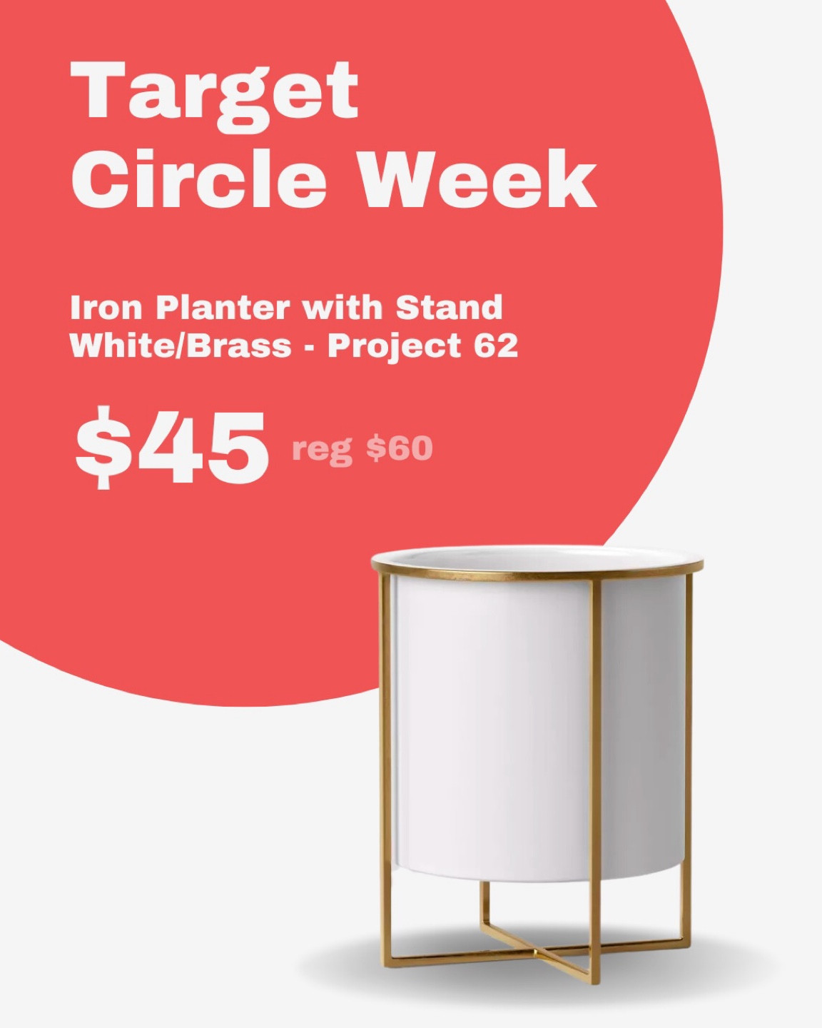 Iron Planter with Stand White/Brass - Project 62™, target circle week 

#LTKsalealert #LTKhome #LTKunder50