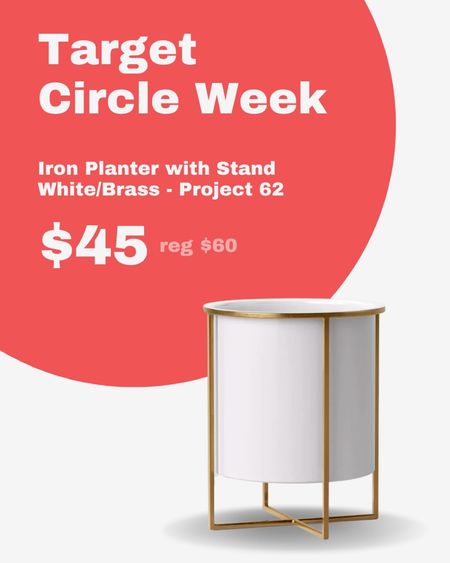 Iron Planter with Stand White/Brass - Project 62™, target circle week 

#LTKsalealert #LTKhome #LTKunder50