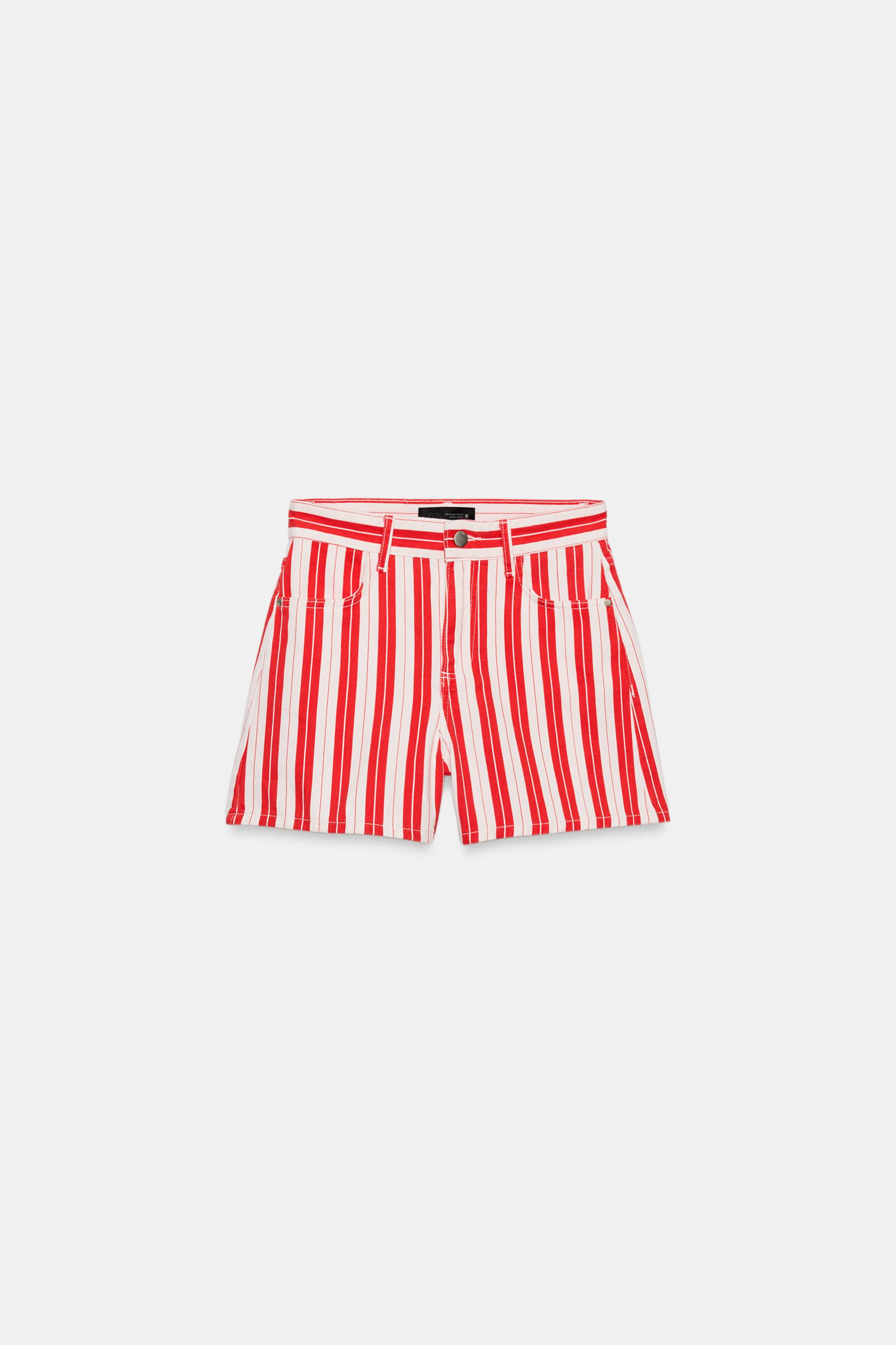 STRIPED MOM FIT SHORTS | Zara US