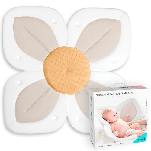 Blooming Bath Baby Bath Seat - Baby Tubs for Newborn Infants to Toddler 0 to 6 Months and Up - Baby Essentials Must Haves - The Original Washer-Safe Flower Seat (Lotus, Buttercream/Honey) | Amazon (US)