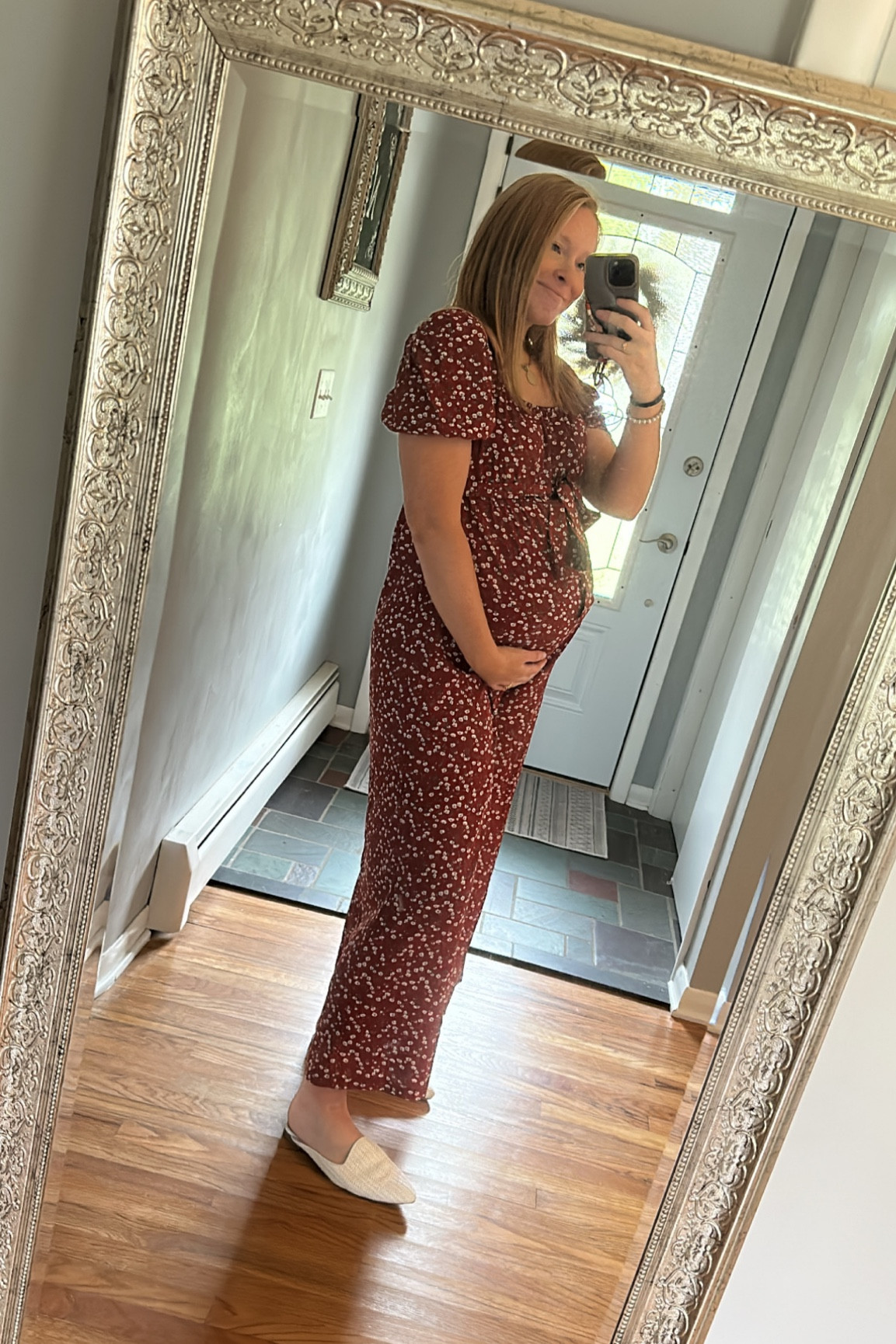 Obsessed with this maternity jumpsuit! It has wide legs and is very light weight. Lots of room! The sleeves are super cute as well, it’s red with a little floral print. I got a size large and still had a lot of room! From SHEIN, very affordable 

#LTKstyletip #LTKbump #LTKSeasonal
