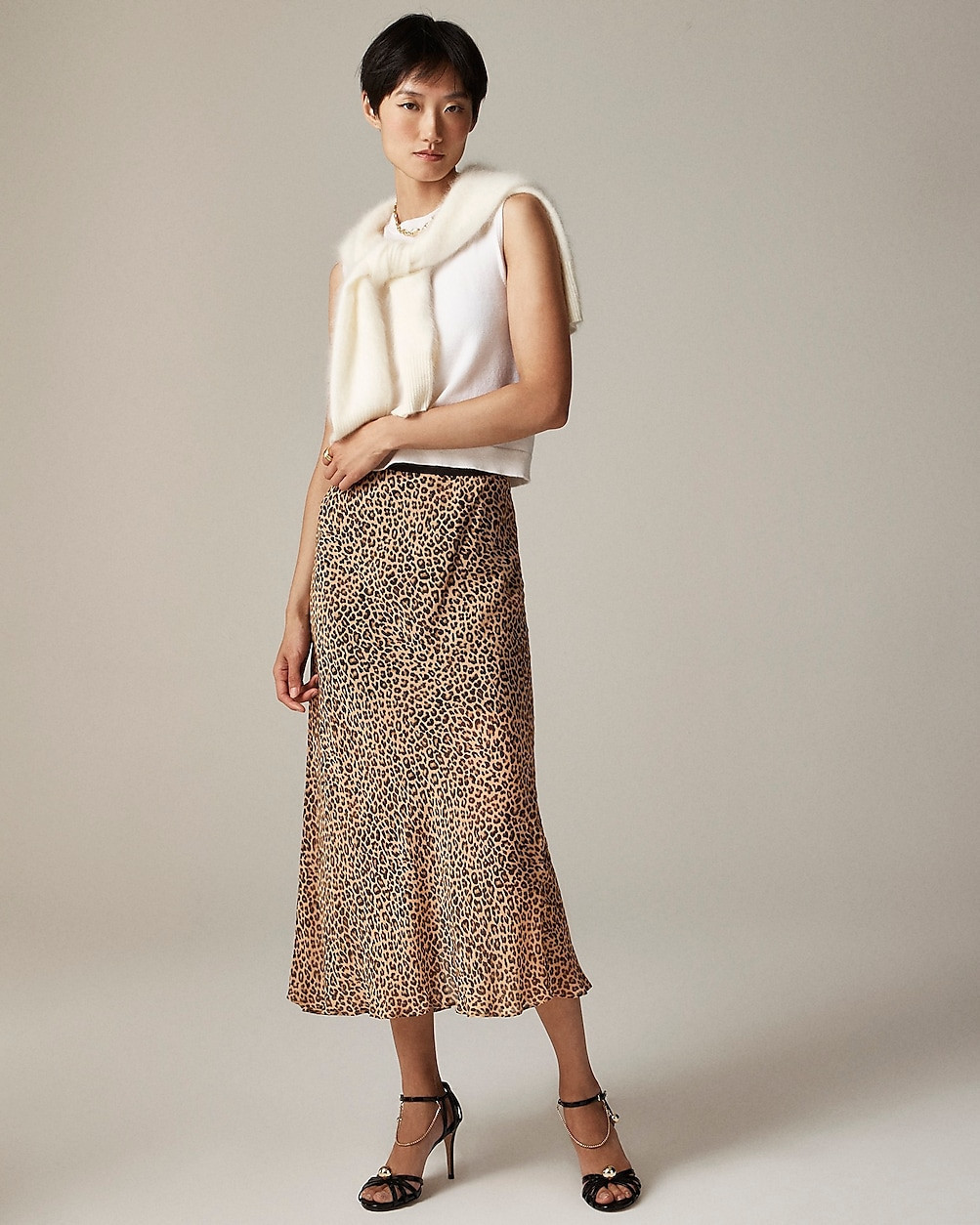 New Gwyneth skirt in leopard chiffon | J. Crew US