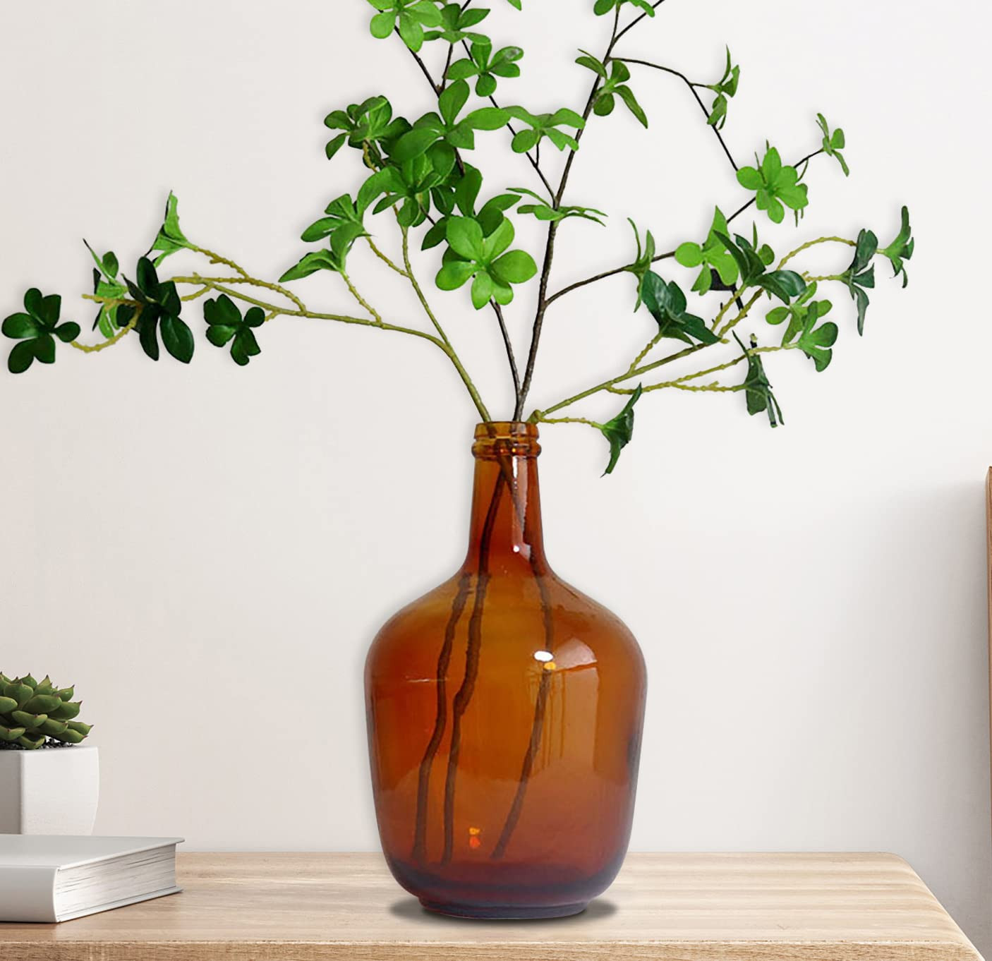 HEWEGO Amber Glass Vase,Vintage Floor Vase, Large Long-Stemmed Flower Vases,Decorative Jug Vase f... | Amazon (US)