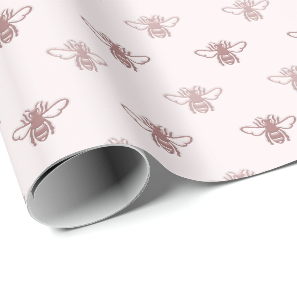 Pink Honeybee Beekeeping Giftwrap Wrapping Paper | Zazzle