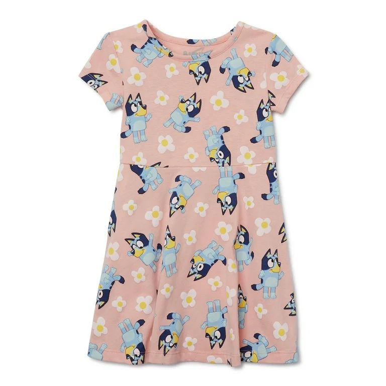 Bluey Toddler Girl Print Skater Dress, Sizes 12M-5T | Walmart (US)