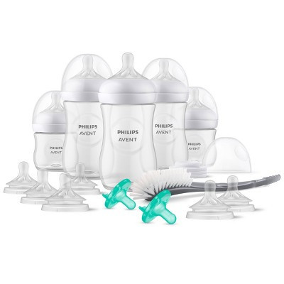 Phillips Avent Baby Bottle with Response Nipple Newborn Gift Set - Clear - 17pc: BPA-Free, Includes Bottle Brush | Target