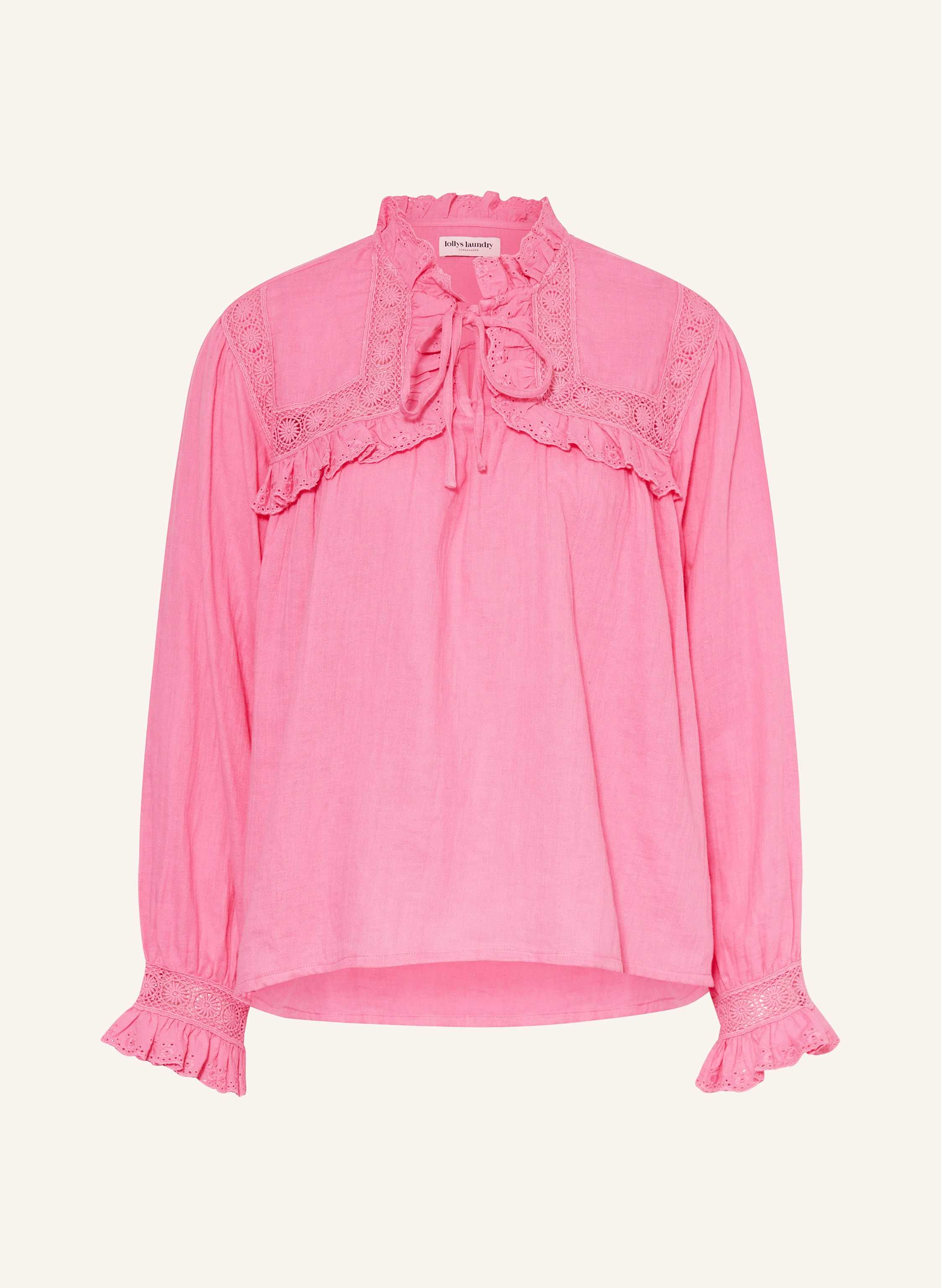 lollys laundry Blusenshirt GEMMALL mit Rüschen und Lochspitze in pink | Breuninger (DACH)