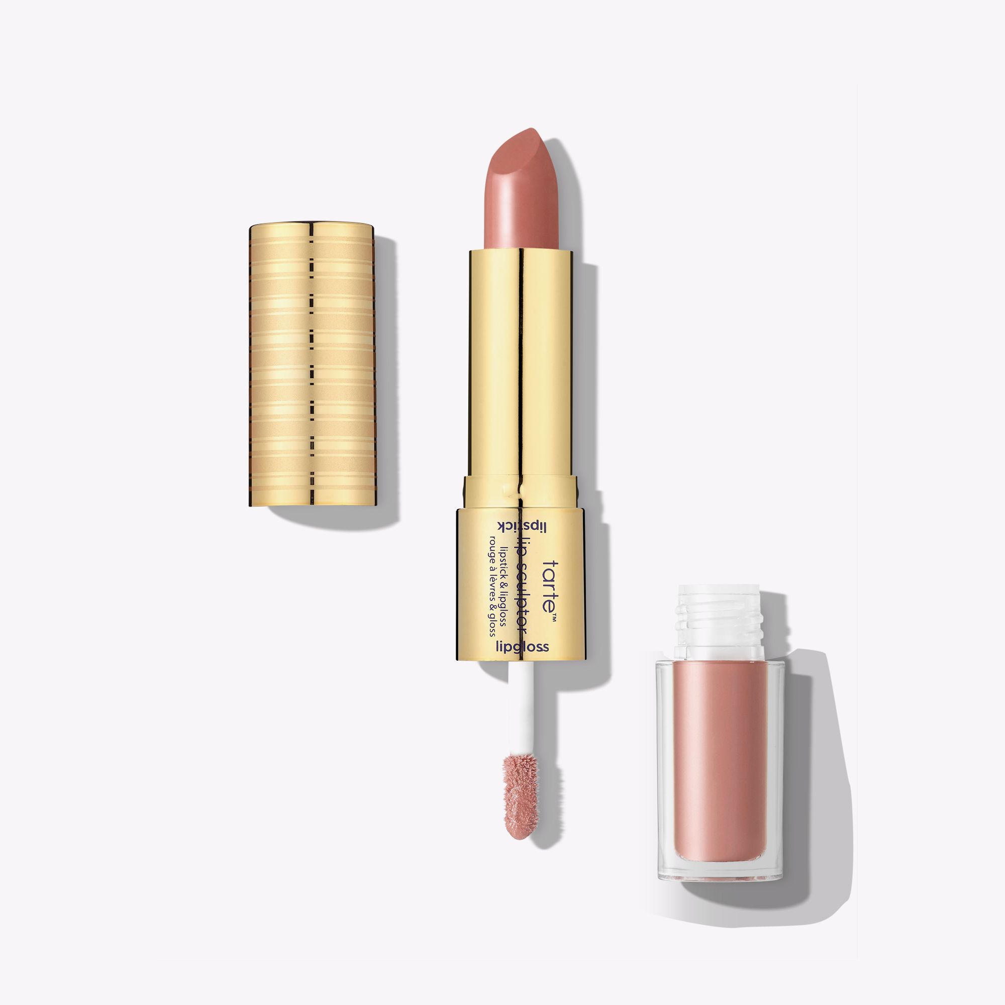 the lip sculptor lipstick & lipgloss - candid /apricot nude | tarte cosmetics (US)