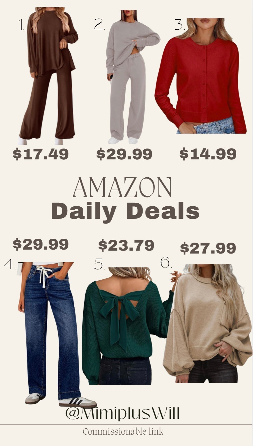 Amazon daily deals! Use the code below for the first deal! Sale prices are for a limited time! 

1. FF7TLELA

Amazon | Amazon clothes | Christmas | holiday | jeans | denim 
Follow @mimipluswill for more!

#LTKSaleAlert #LTKStyleTip #LTKFindsUnder50