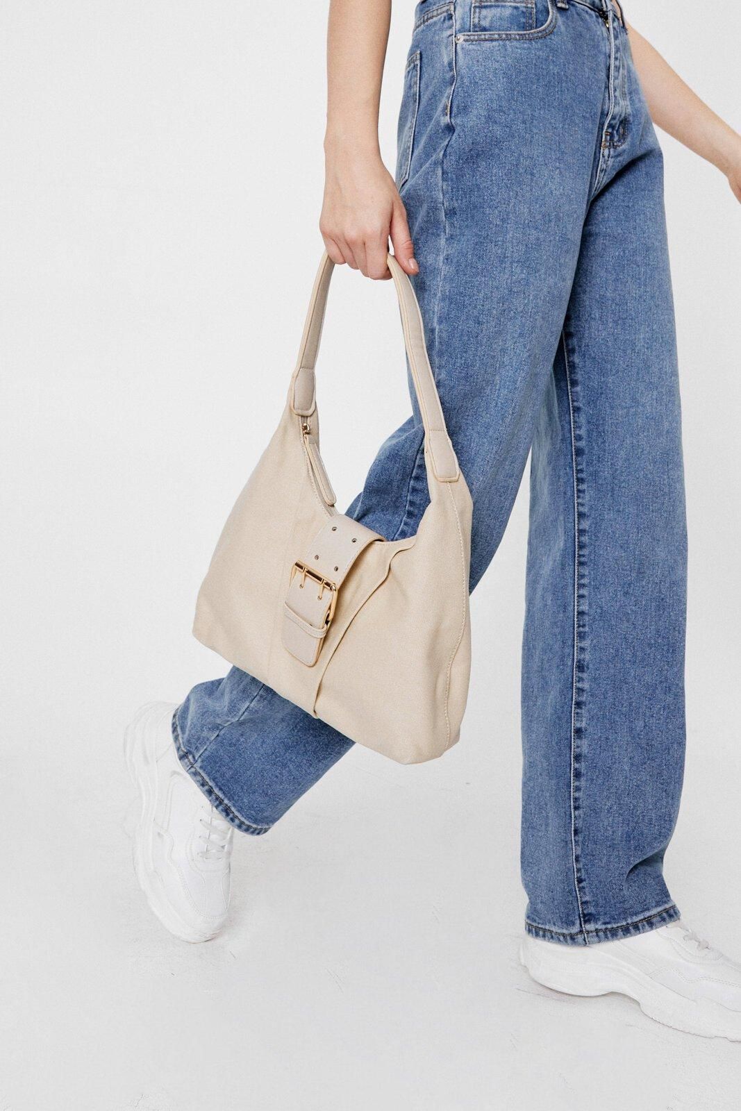 WANT Slouchy Buckle Closure Shoulder Bag | Nasty Gal (US)