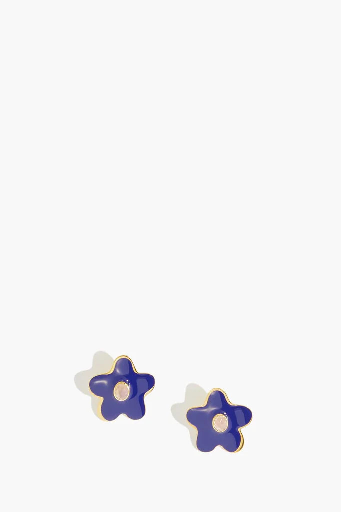 Camilo Stud Earrings in Navy | Hampden Clothing